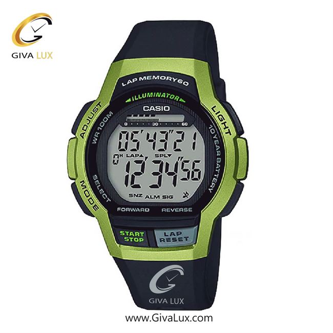 ساعت مچی اورجینال مردانه کاسیو Casio سبز | مشکی| مشکی| کد رفرنس WS-1000H-3AVDF