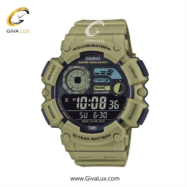 ساعت مچی اورجینال مردانه کاسیو Casio طلایی | طلایی| مشکی| کد رفرنس WS-1500H-5BV 