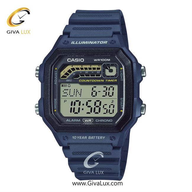 ساعت مچی اورجینال مردانه کاسیو Casio مشکی-سرمه ای | سرمه ای| مشکی| کد رفرنس WS-1600H-2AVDF