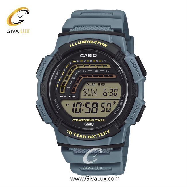 ساعت مچی اورجینال مردانه کاسیو CASIO  مشکی-آبی خاکستری | آبی خاکستری| مشکی| کد رفرنس WS-1800-2AV