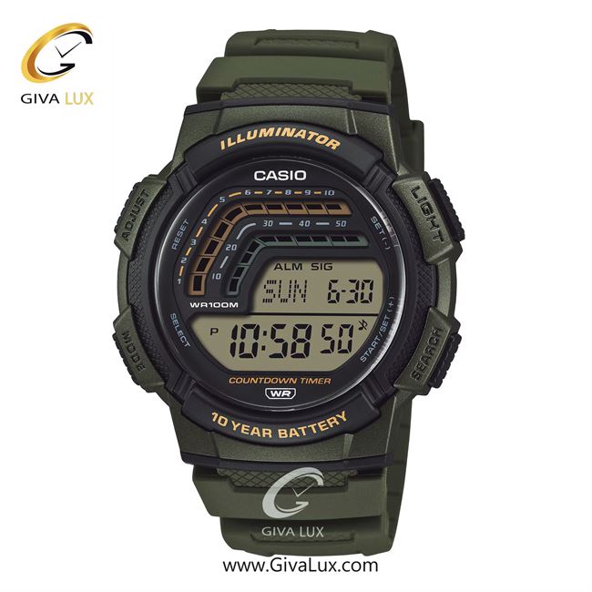 ساعت مچی اورجینال مردانه کاسیو CASIO  مشکی-سبز | سبز| مشکی| کد رفرنس WS-1800-3AV