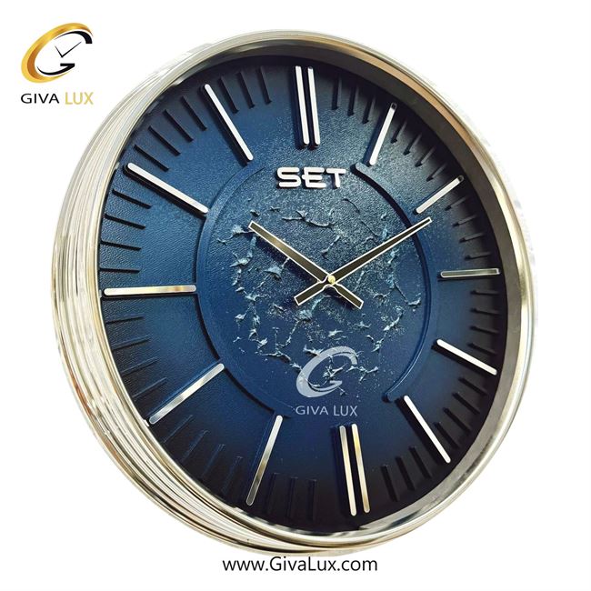 ساعت دیواری آلیاژ فلزی ست عرض قاب 50 سانتیمتر  | نقره ای | کد رفرنس X800