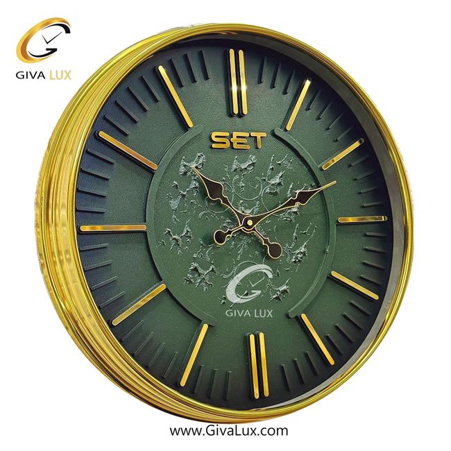 ساعت دیواری آلیاژ فلزی ست عرض قاب 50 سانتیمتر  | طلایی | کد رفرنس X900