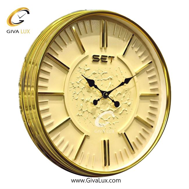 ساعت دیواری آلیاژ فلزی ست عرض قاب 50 سانتیمتر  | طلایی | کد رفرنس X900