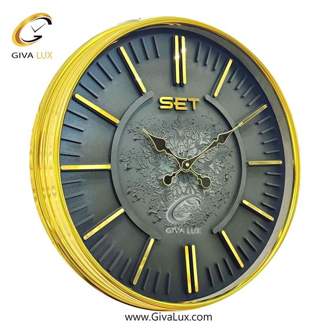 ساعت دیواری آلیاژ فلزی ست عرض قاب 50 سانتیمتر  | طلایی | کد رفرنس X900