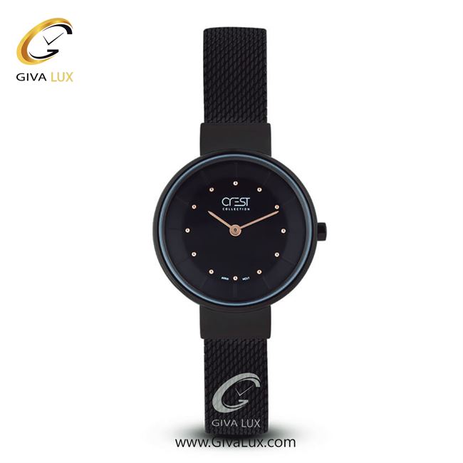 ساعت مچی اورجینال زنانه کرست مشکی | مشکی| مشکی| کد رفرنس Crest6008