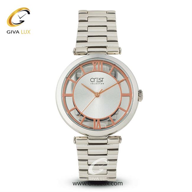 ساعت مچی اورجینال زنانه کرست نقره ای | نقره ای| نقره ای| کد رفرنس Crest6010