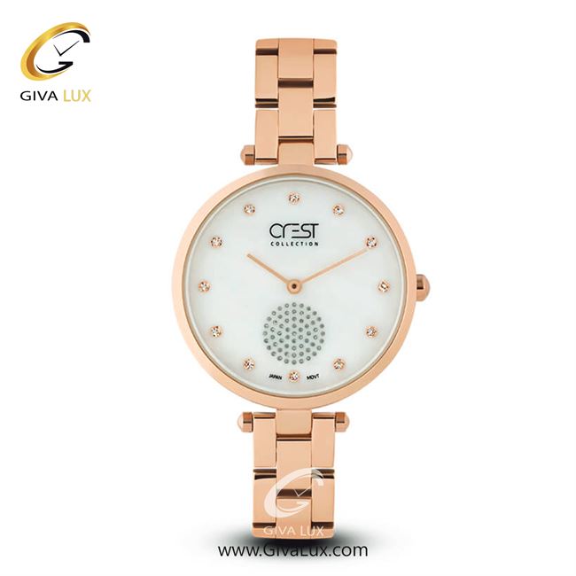 ساعت مچی اورجینال زنانه کرست رزگلد | رزگلد| سفید| کد رفرنس Crest6019