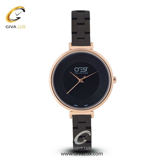 ساعت مچی اورجینال زنانه کرست رزگلد | مشکی| مشکی| کد رفرنس Crest6023