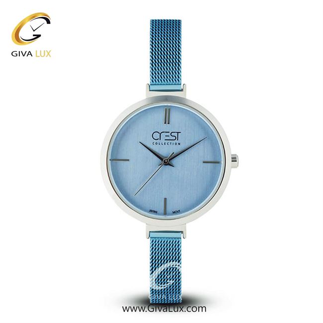 ساعت مچی اورجینال زنانه کرست نقره ای | آبی| آبی| کد رفرنس Crest6024