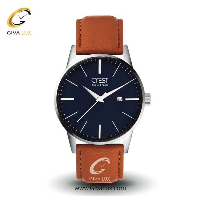 ساعت مچی اورجینال مردانه کرست نقره ای | قهوه ای| سرمه ای| کد رفرنس Crest6032