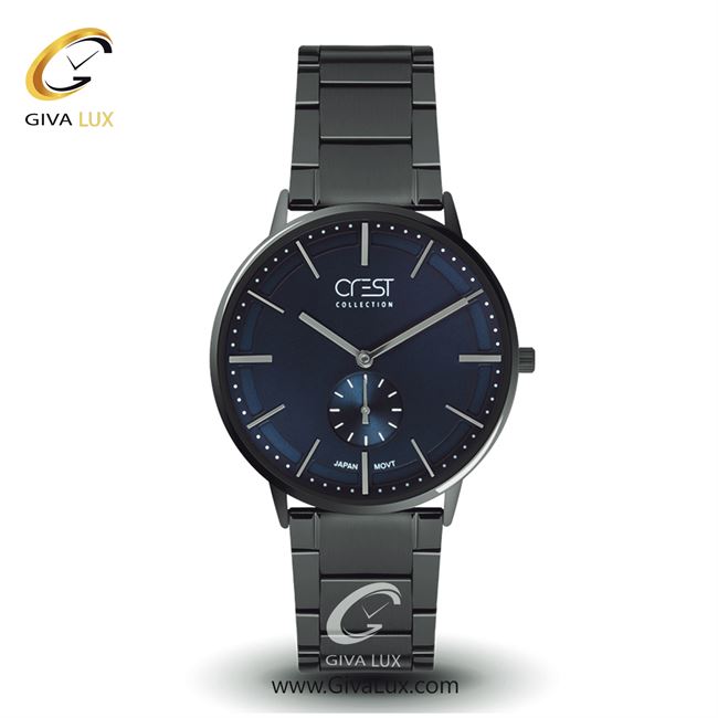 ساعت مچی اورجینال مردانه کرست دو موتوره زیر ثانیه نقره ای | نقره ای| سرمه ای| کد رفرنس Crest6033