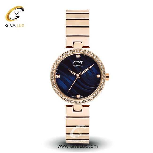 ساعت مچی اورجینال زنانه کرست رزگلد | رزگلد| سرمه ای| کد رفرنس Crest6078