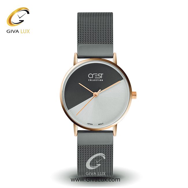 ساعت مچی اورجینال زنانه کرست رزگلد | نقره ای| نقره ای-مشکی| کد رفرنس Crest6088