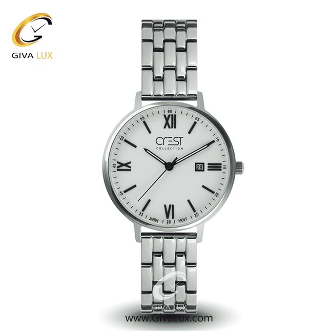ساعت مچی اورجینال زنانه کرست نقره ای | نقره ای| سفید| کد رفرنس Crest6106