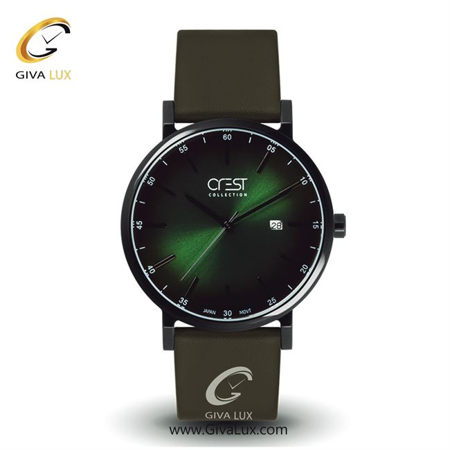 ساعت مچی اورجینال مردانه کرست مشکی | زیتونی| سبز یشمی تیره| کد رفرنس Crest6109