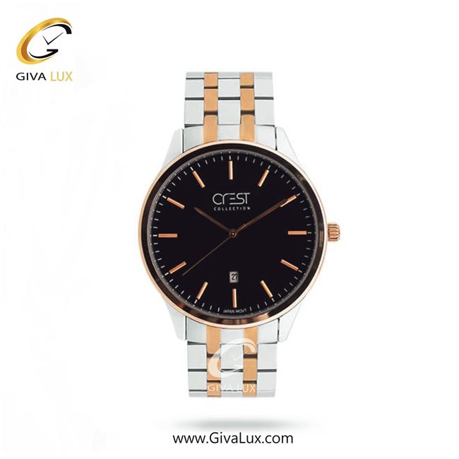 ساعت مچی اورجینال زنانه کرست رزگلد-نقره ای | رزگلد-نقره ای| مشکی| کد رفرنس Crest6701B