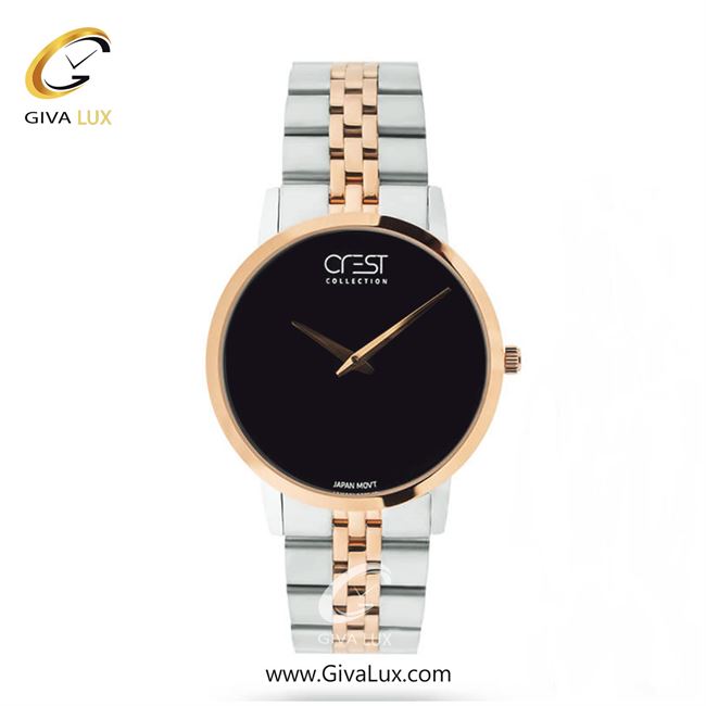 ساعت مچی اورجینال مردانه کرست نقره ای-رزگلد | رزگلد-نقره ای| مشکی| کد رفرنس Crest6702A