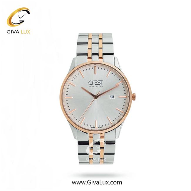 ساعت مچی اورجینال زنانه کرست رزگلد-نقره ای | رزگلد-نقره ای| نقره ای| کد رفرنس Crest6703B