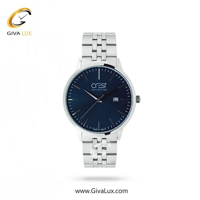 ساعت مچی اورجینال زنانه کرست نقره ای | نقره ای| سرمه ای| کد رفرنس Crest6705B