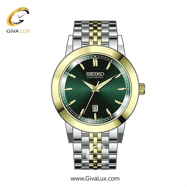 ساعت مچی اورجینال زنانه سیکو (کانتیننتال) | Seiko (Continental)  نقره ای-طلایی | نقره ای-طلایی| سبز یشمی تیره| کد رفرنس 0405