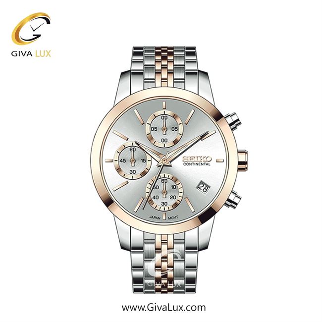ساعت مچی اورجینال زنانه سیکو (کانتیننتال) | Seiko (Continental)  سه موتوره کرنوگراف رزگلد-نقره ای | نقره ای-رزگلد| نقره ای| کد رفرنس 0412