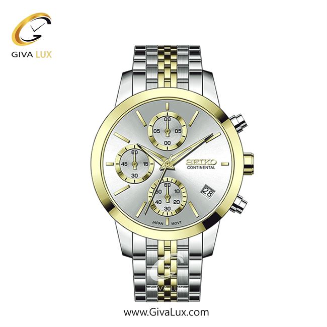 ساعت مچی اورجینال زنانه سیکو (کانتیننتال) | Seiko (Continental)  سه موتوره کرنوگراف نقره ای-طلایی | نقره ای-طلایی| نقره ای| کد رفرنس 0412