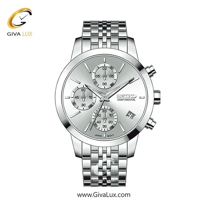 ساعت مچی اورجینال زنانه سیکو (کانتیننتال) | Seiko (Continental)  سه موتوره کرنوگراف نقره ای | نقره ای| نقره ای| کد رفرنس 0412