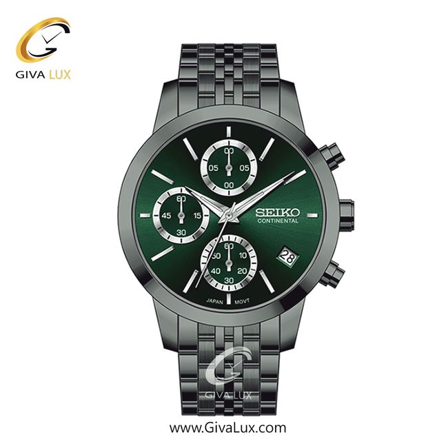 ساعت مچی اورجینال زنانه سیکو (کانتیننتال) | Seiko (Continental)  سه موتوره کرنوگراف تیتانیوم | تیتانیوم(زغالی)| سبز یشمی تیره| کد رفرنس 0412