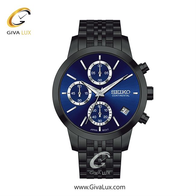 ساعت مچی اورجینال زنانه سیکو (کانتیننتال) | Seiko (Continental)  سه موتوره کرنوگراف مشکی | مشکی| سرمه ای| کد رفرنس 0412