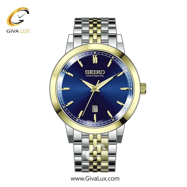 ساعت مچی اورجینال مردانه سیکو (کانتیننتال) | Seiko (Continental)  نقره ای-طلایی | نقره ای-طلایی| سرمه ای| کد رفرنس 0405