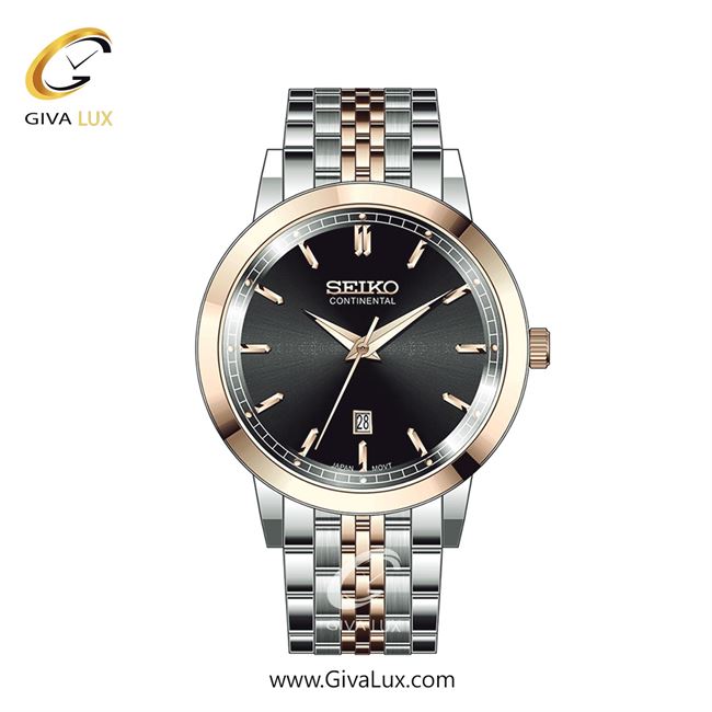 ساعت مچی اورجینال مردانه سیکو (کانتیننتال) | Seiko (Continental)  نقره ای-رزگلد | نقره ای-رزگلد| مشکی| کد رفرنس 0405