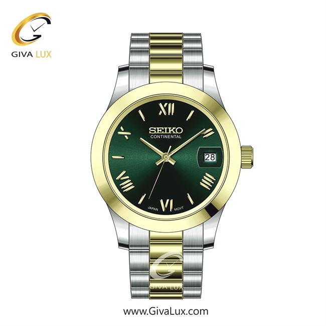 ساعت مچی اورجینال مردانه سیکو (کانتیننتال) | Seiko (Continental)  طلایی-نقره ای | نقره ای-طلایی| سبز یشمی تیره| کد رفرنس 0406