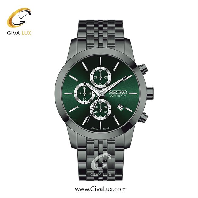 ساعت مچی اورجینال مردانه سیکو (کانتیننتال) | Seiko (Continental)  سه موتوره کرنوگراف تیتانیوم | تیتانیوم(زغالی)| سبز یشمی تیره| کد رفرنس 0412