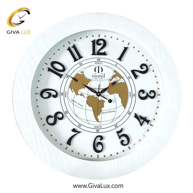 ساعت دیواری اورجینال مارال چوب سفید| کد رفرنس P701