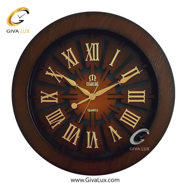 ساعت دیواری اورجینال مارال چوب قهوه ای| کد رفرنس P705