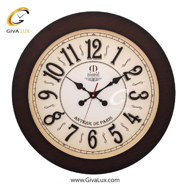 ساعت دیواری اورجینال مارال چوب قهوه ای| کد رفرنس P708
