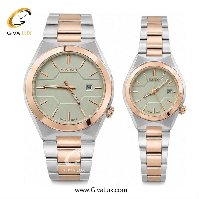 ساعت مچی  ست سیکو SEIKO  رزگلد-نقره ای | رزگلد-نقره ای| طوسی|