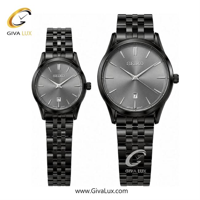 ساعت مچی  ست سیکو SEIKO  مشکی | مشکی| طوسی|