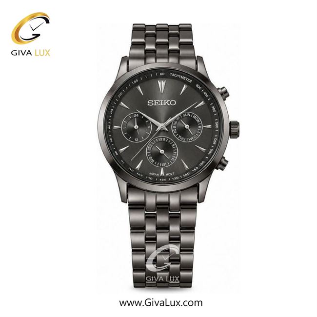 ساعت مچی  مردانه سیکو SEIKO سه موتوره فول تایم تیتانیوم | تیتانیوم| مشکی|