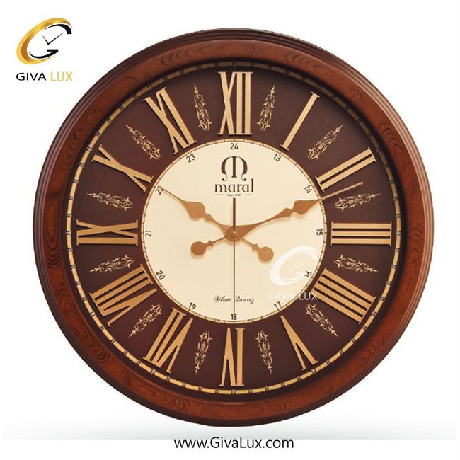 ساعت دیواری اورجینال مارال چوب قهوه ای| کد رفرنس W603
