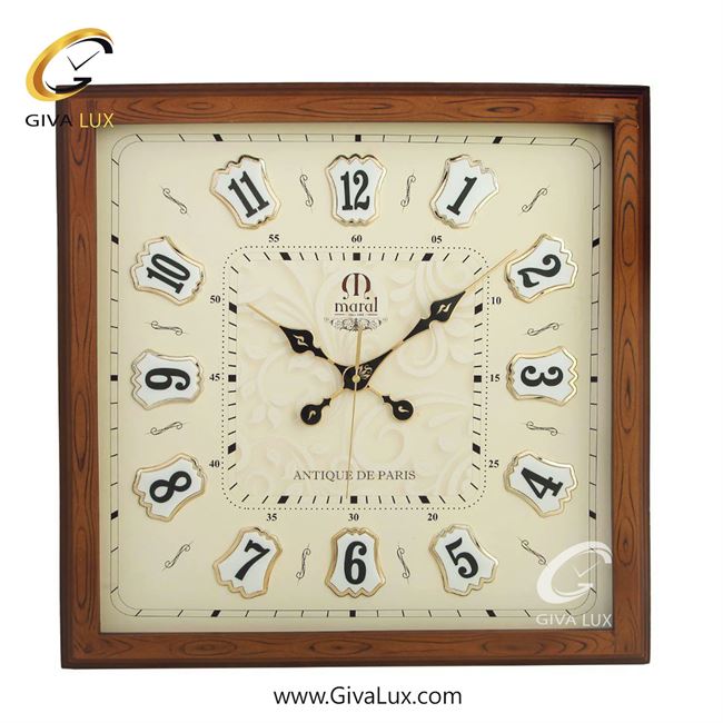 ساعت دیواری اورجینال مارال چوب قهوه ای| کد رفرنس W605