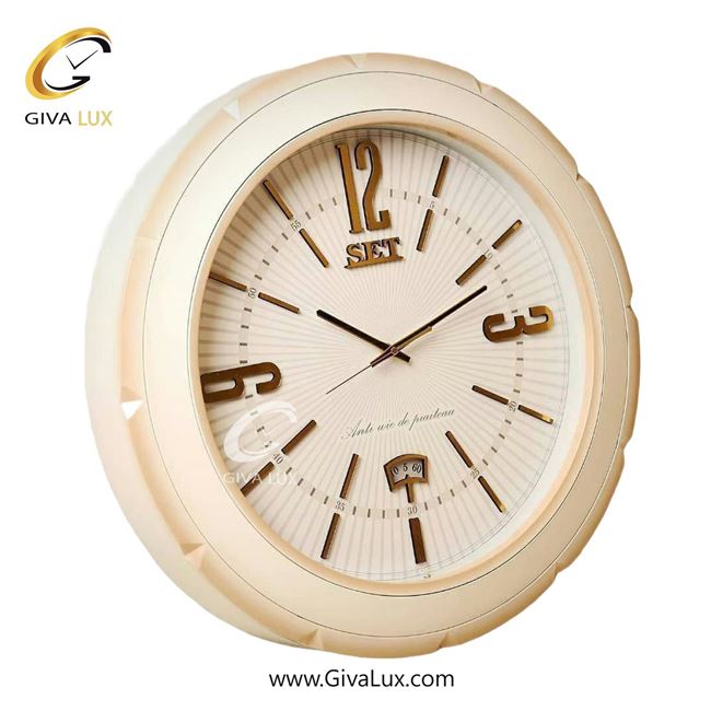 ساعت دیواری اورجینال ست PVC شیری| کد رفرنس استایل