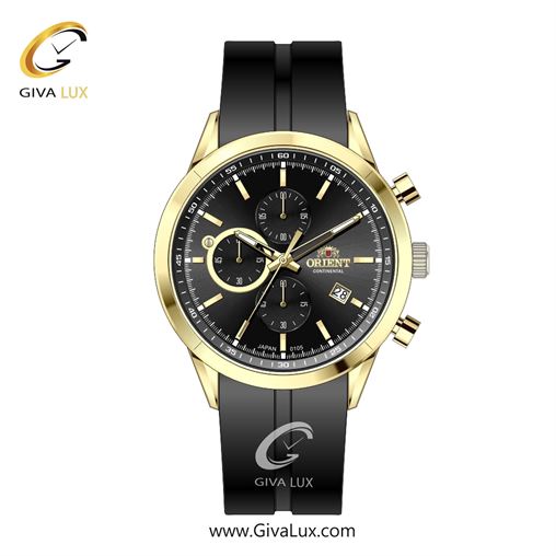 ساعت مچی اورجینال مردانه اورینت (کانتیننتال) | Orient (Continental) سه موتوره کرنوگراف طلایی | مشکی| مشکی| کد رفرنس 105