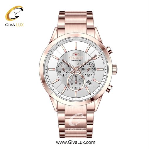 ساعت مچی اورجینال مردانه اورینت (کانتیننتال) | Orient (Continental) سه موتوره کرنوگراف رزگلد | رزگلد| نقره ای| کد رفرنس 106