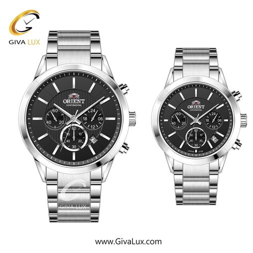 ساعت مچی اورجینال ست اورینت (کانتیننتال) | Orient (Continental) سه موتوره کرنوگراف نقره ای | نقره ای| مشکی| کد رفرنس 106