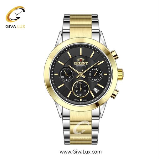 ساعت مچی اورجینال زنانه اورینت (کانتیننتال) | Orient (Continental) سه موتوره کرنوگراف طلایی | طلایی-نقره ای| مشکی| کد رفرنس 106