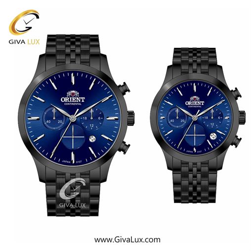 ساعت مچی اورجینال ست اورینت (کانتیننتال) | Orient (Continental) سه موتوره کرنوگراف مشکی | مشکی| سرمه ای| کد رفرنس 107