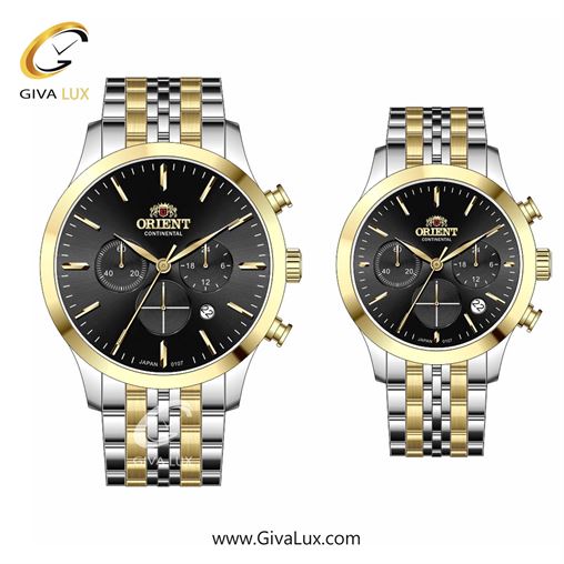 ساعت مچی اورجینال ست اورینت (کانتیننتال) | Orient (Continental) سه موتوره کرنوگراف طلایی | طلایی-نقره ای| مشکی| کد رفرنس 107