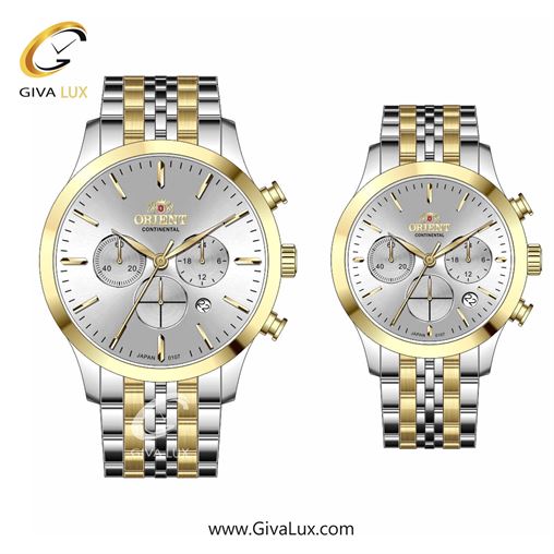 ساعت مچی اورجینال ست اورینت (کانتیننتال) | Orient (Continental) سه موتوره کرنوگراف طلایی | طلایی-نقره ای| نقره ای| کد رفرنس 107